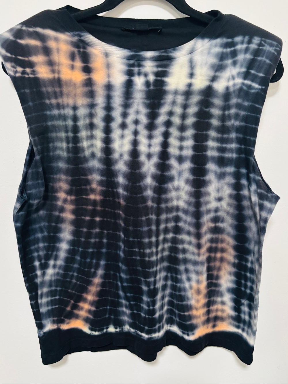 ALL SAINTS SLEEVELESS SHOULDER PSYCHEDELIC  DYE TOP WOMENS  XS